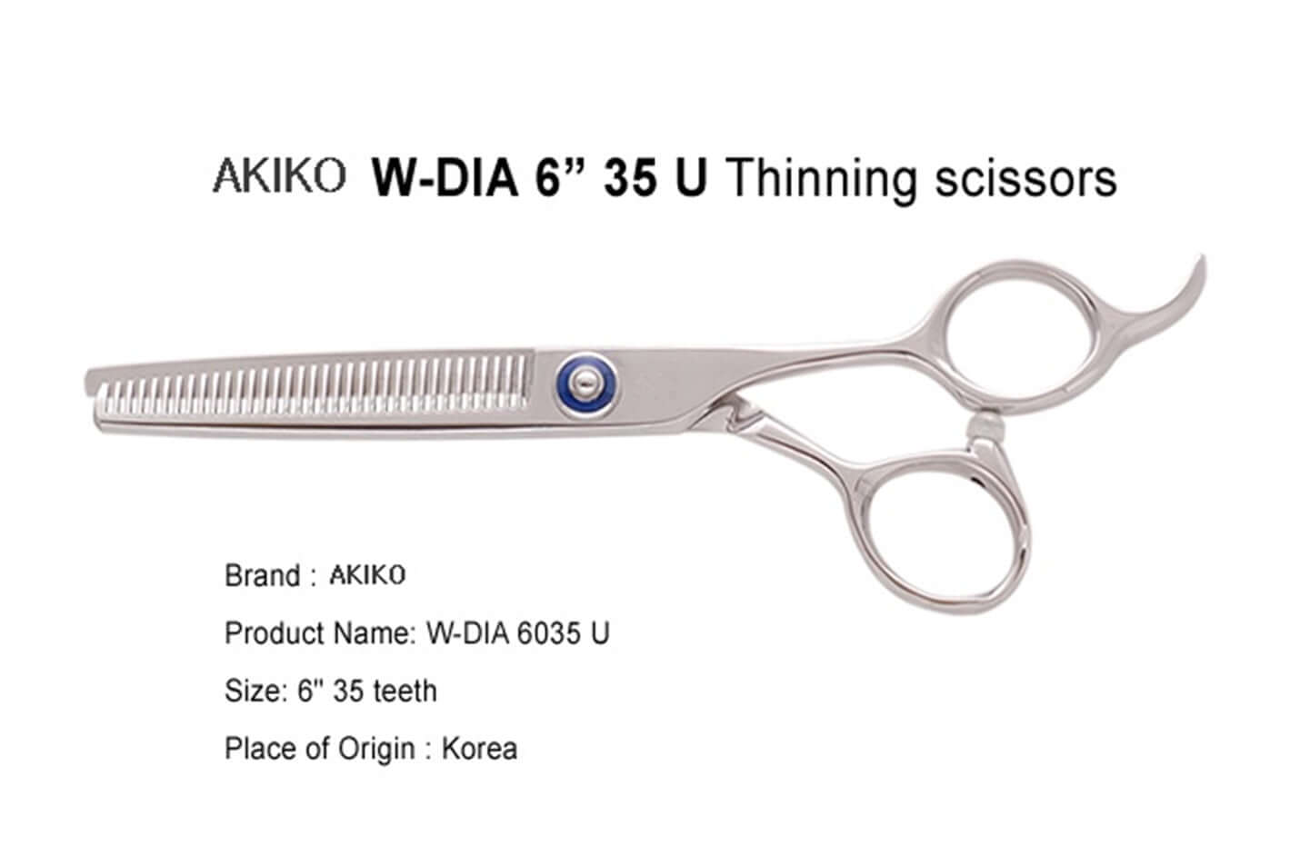 W-DIA 6035U - Wide Blade Hair Thinning Scissors