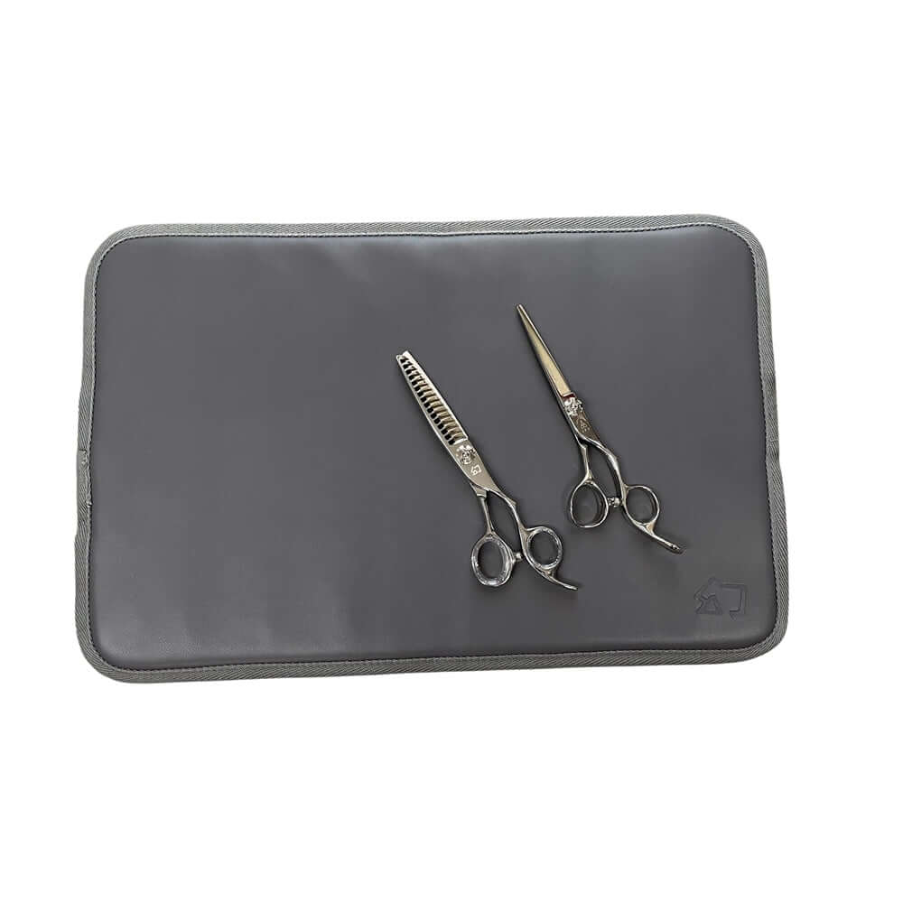 Gray Color Hair Salon Work Station Mat Barber Shears Pad