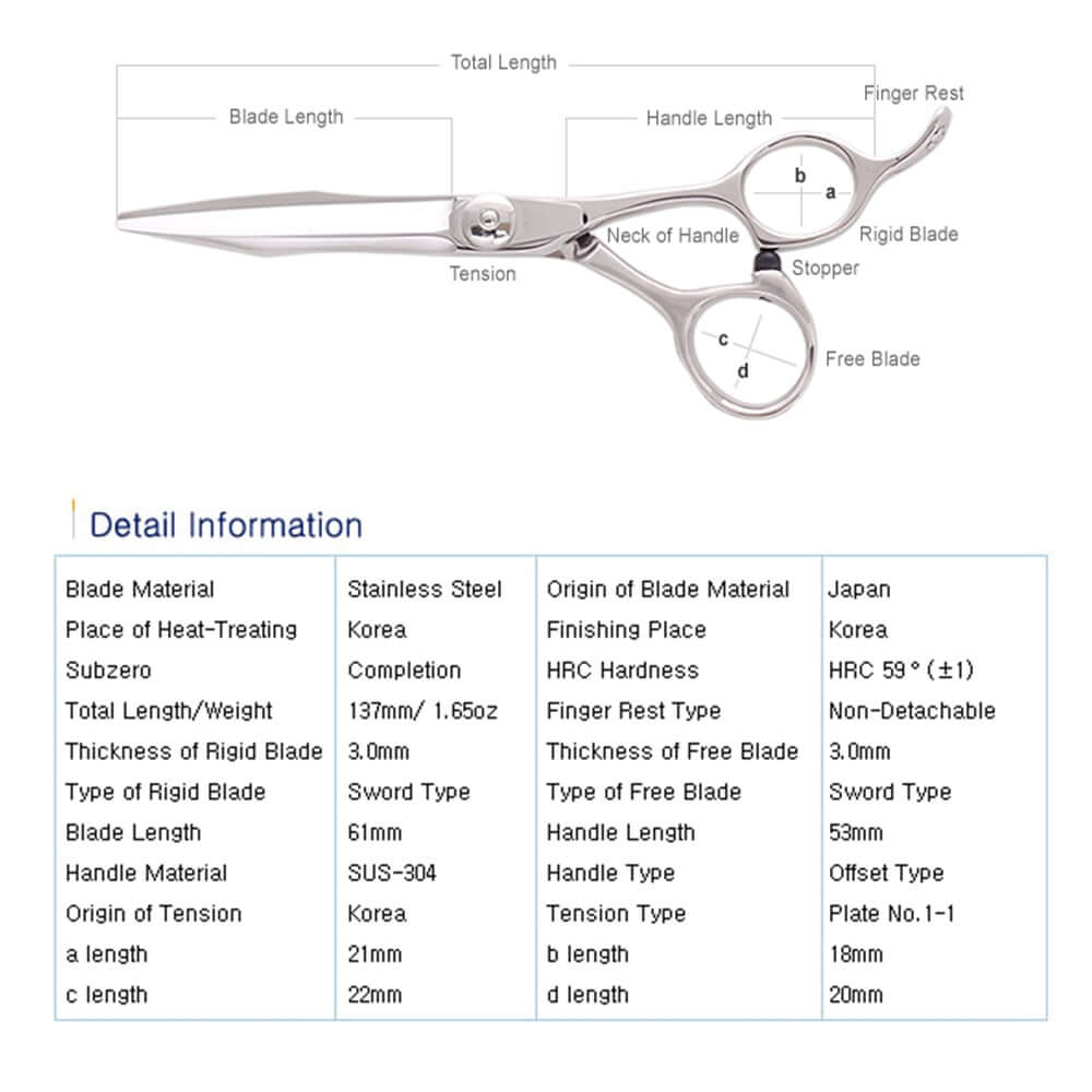 HY 5.5 - Pro Barber Scissors Wide Blade Hair Shears