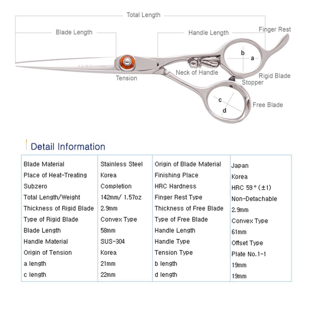 CALI-N 5.5 Narrow Blade Hair Cutting Scissors