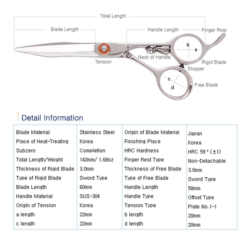 CALI-W 5.5 Barber Shears Wide Blade Hair Scissors