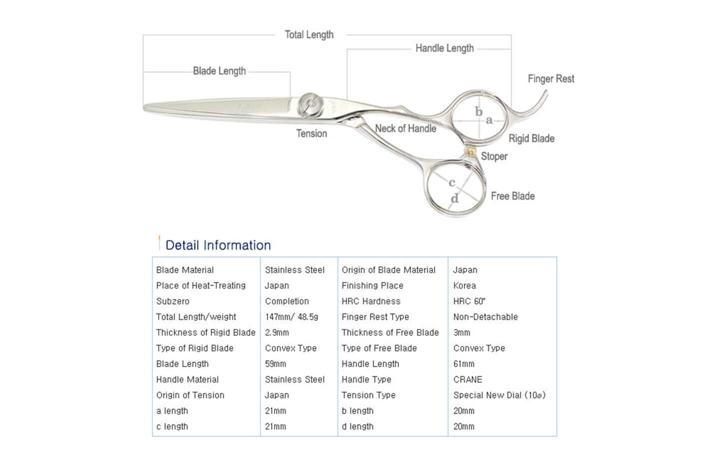 KAPK 5.75 - Crane Handle Cut Scissors for Hair