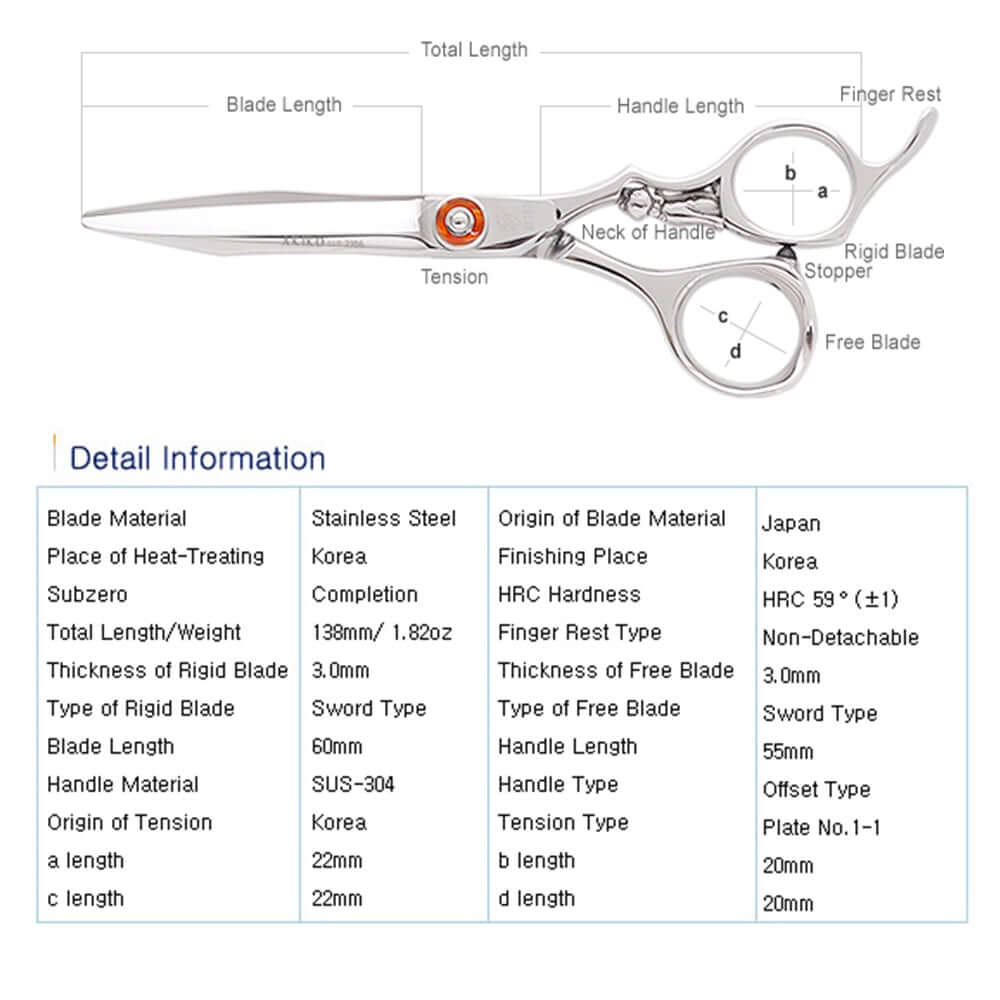 CASAM-W 5.5 Hair Cutting Scissors Sword Blade Shears