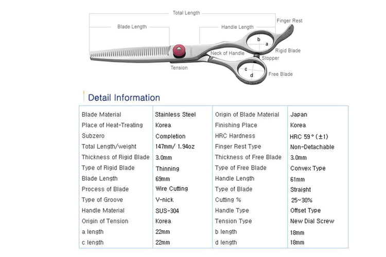 ART 6040 Barber Shears - T40 Thinner, Offset Handle