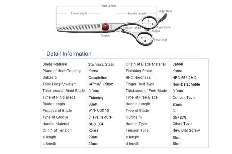 ART 6028 - No Cut Line Hair Thinning Scissors Barber Shears