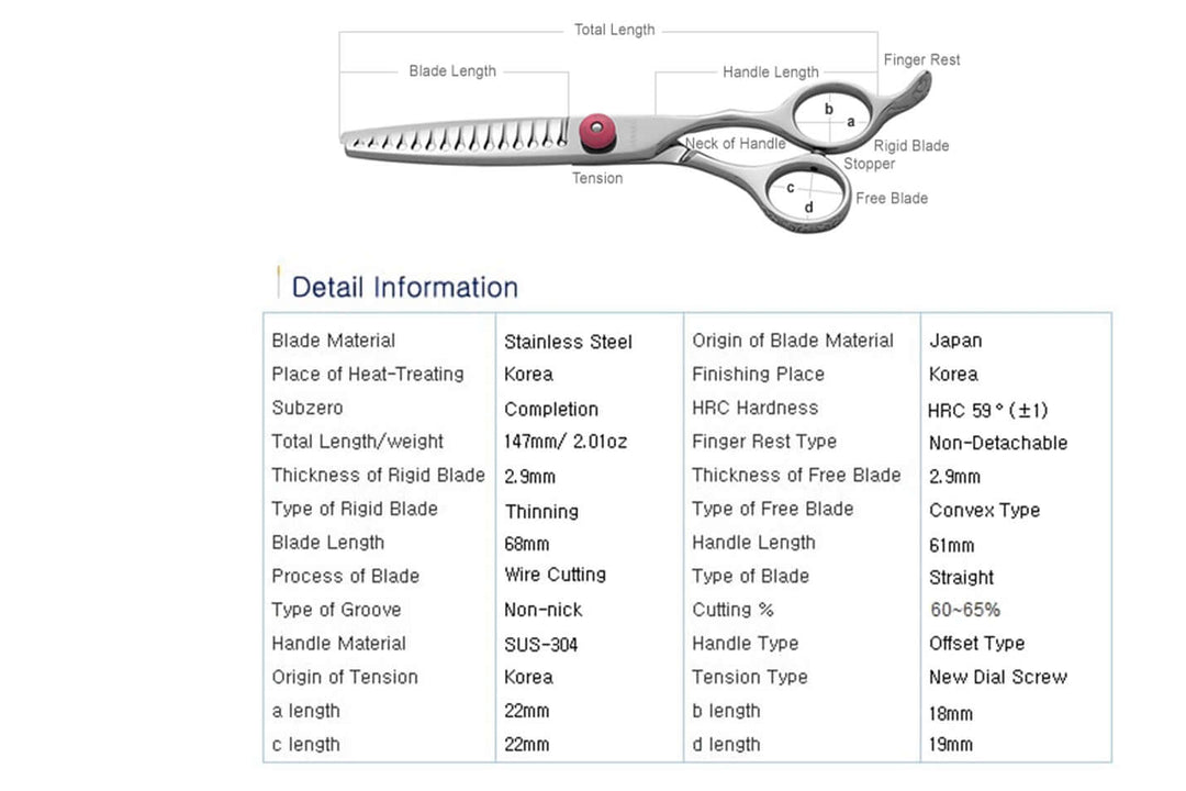 ART 6015 - Hair Texturizing Shears Barber Scissors