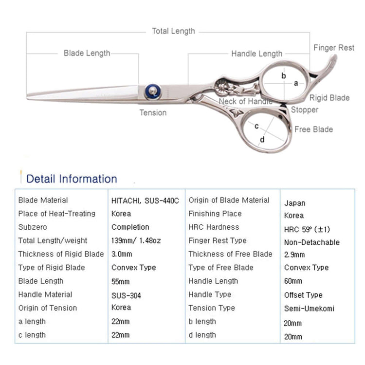 BM-S 5.5 Premium Hair Scissors - Unique Handle Design