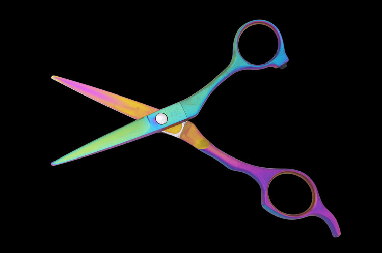 Back view of the TW 500 Tungsten Hair Cutting Scissors in open position.