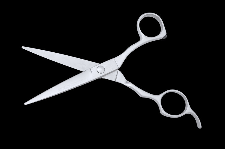 Back view of the TX 550 Tungsten Hair Cutting Scissors in open position.