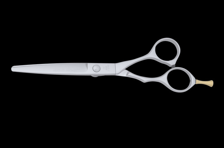 Back view of the TY 600 Tungsten Hair Cutting Scissors in closed position, displaying the screw system.