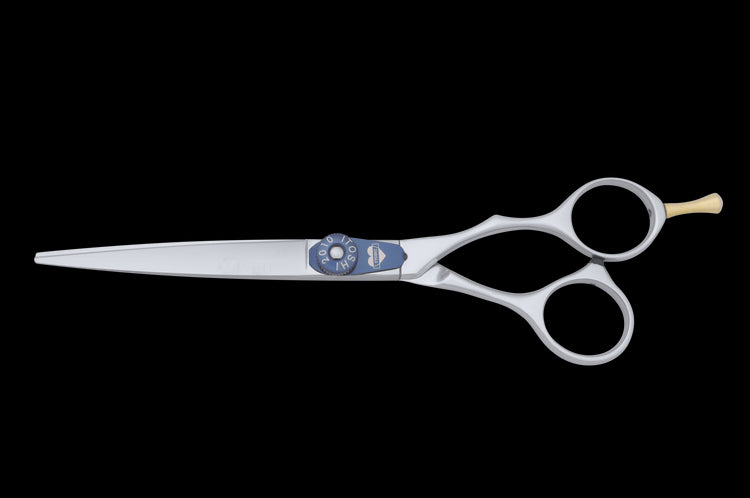 Front view of the VW 600 Tungsten Hair Cutting Scissors in closed position, showcasing the sleek blade alignment.